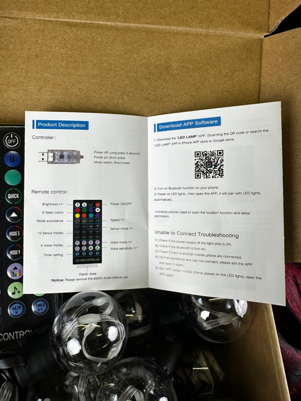 Outdoor LED 25 ft String Globe Light Set with Remote - Picture 2 of 10